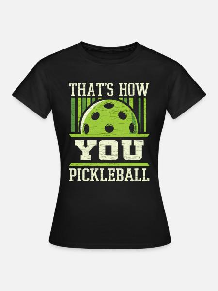 Paddleball Pickleball Geschenkidee - Frauen T-Shirt - Schwarz