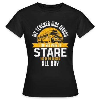 Busfahrer Bus Schulbus - Frauen T-Shirt - Schwarz - Vorne - AI Model Female 172 dark (172cm)