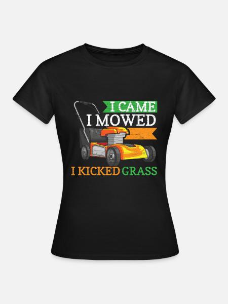 Rasenmäher Landschaftsbau Mähen Mäher - Frauen T-Shirt - Schwarz