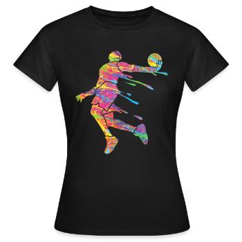 Basketteur Coloré Paint Slam Dunk Sports - T-shirt Femme - noir - Devant - AI Model Female 172 dark (172cm)