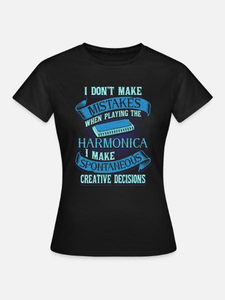 Instrument Mundharmonika - Frauen T-Shirt - Schwarz