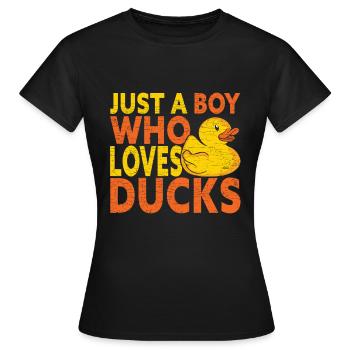 Ente Gummiente Badeente - Frauen T-Shirt - Schwarz - Vorne - AI Model Female 172 dark (172cm)