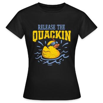 Badeente Gummiente - Frauen T-Shirt - Schwarz - Vorne - AI Model Female 172 dark (172cm)