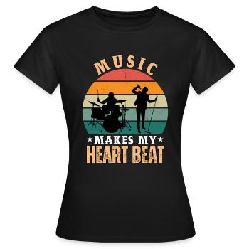La musique fait battre mon cœur - T-shirt Femme - noir - Devant - AI Model Female 172 dark (172cm)