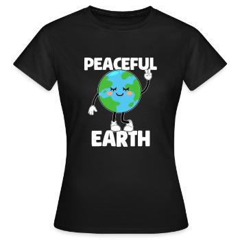 Earth Day - Peaceful Earth - Frauen T-Shirt - Schwarz - Vorne - AI Model Female 172 dark (172cm)