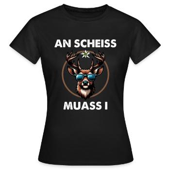 An Scheiss Muass I - Festival folklorique - T-shirt Femme - noir - Devant - AI Model Female 172 dark (172cm)