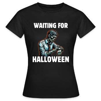 En attendant Halloween - T-shirt Femme - noir - Devant - AI Model Female 172 dark (172cm)