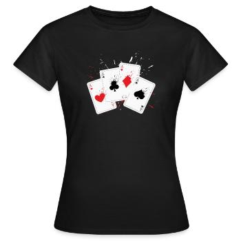 Poker cartes poker jeu de jeu de cartes - T-shirt Femme - noir - Devant - AI Model Female 172 dark (172cm)