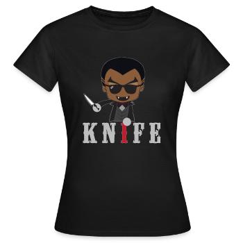 Little Knife / Daywalker Vampire Adolescent Idée cadeau - T-shirt Femme - noir - Devant - AI Model Female 172 dark (172cm)