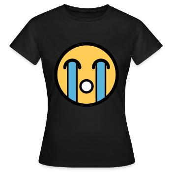Visage Visage pleurant un grand fleuve yeux - T-shirt Femme - noir - Devant - AI Model Female 172 dark (172cm)