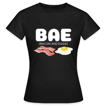 Bae (Bacon and Eggs) - Women's T-Shirt - black - Front - AI Model Female 172 dark (172cm)