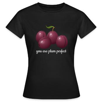 Vous êtes prune parfait - T-shirt Femme - noir - Devant - AI Model Female 172 dark (172cm)