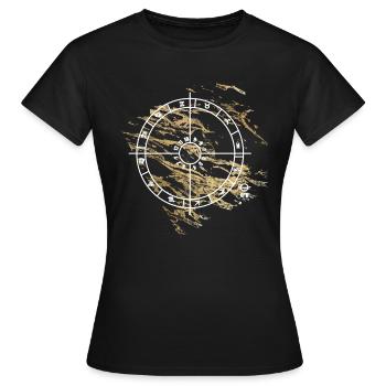 Astrologie Konstellation: Pluto - Wassermann - Frauen T-Shirt - Schwarz - Vorne - AI Model Female 172 dark (172cm)