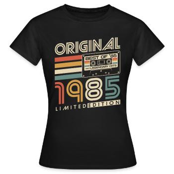 1985 Vintage Born Vintage Rétro Anniversaire - T-shirt Femme - noir - Devant - AI Model Female 172 dark (172cm)