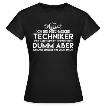 Mechaniker Techniker | Mechaniker - Frauen T-Shirt - Schwarz - Vorne - AI Model Female 172 dark (172cm)