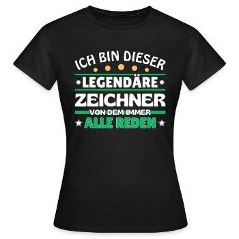 Je suis cet illustrateur légendaire - T-shirt Femme - noir - Devant - AI Model Female 172 dark (172cm)