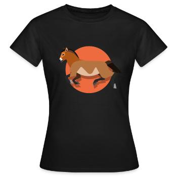 Cheval sauvage d’Asie - T-shirt Femme - noir - Devant - AI Model Female 172 dark (172cm)