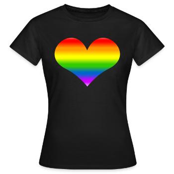 Rainbow Heart Rainbow - Women's T-Shirt - black - Front - AI Model Female 172 dark (172cm)