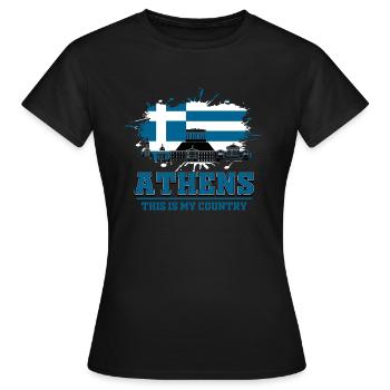 Athènes - T-shirt Femme - noir - Devant - AI Model Female 172 dark (172cm)