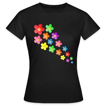 Flower Power - Frauen T-Shirt - Schwarz - Vorne - AI Model Female 172 dark (172cm)