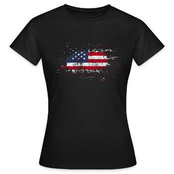 Cadeau drapeau USA drapeau américain Amérique - T-shirt Femme - noir - Devant - AI Model Female 172 dark (172cm)