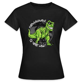 Costume T-Rex Tyrannosaurus Dino Boy Cadeau - T-shirt Femme - noir - Devant - AI Model Female 172 dark (172cm)