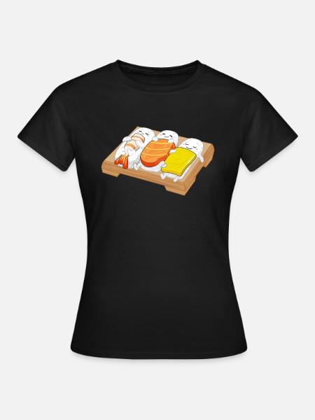 Schlafendes Sushi Nigiri japanisch Foodie Geschenk - Frauen T-Shirt - Schwarz