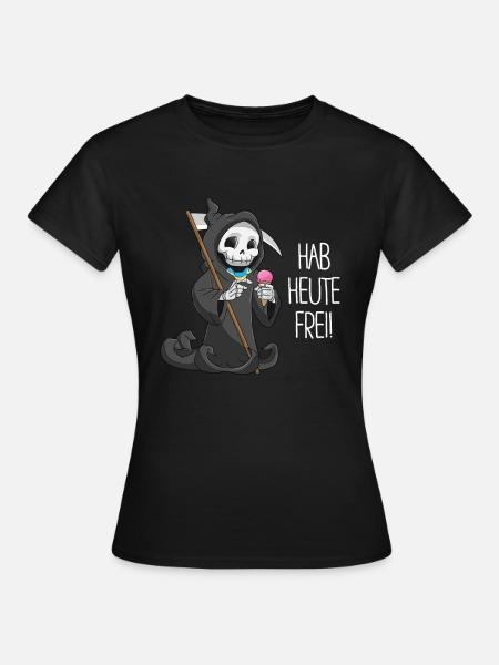 Hab heute frei Tod Geschenk Sensenmann lustig - Frauen T-Shirt - Schwarz