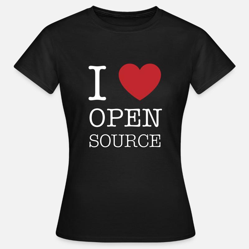 I love open source! - Frauen T-Shirt - Schwarz