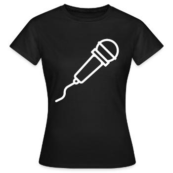 microphone - Women's T-Shirt - black - Front - AI Model Female 172 dark (172cm)