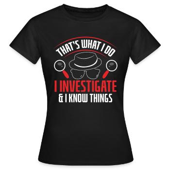 Espion détective privé enquêteur Détective Cadeau - T-shirt Femme - noir - Devant - AI Model Female 172 dark (172cm)