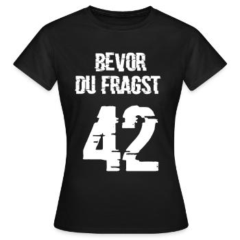 42 - Women's T-Shirt - black - Front - AI Model Female 172 dark (172cm)