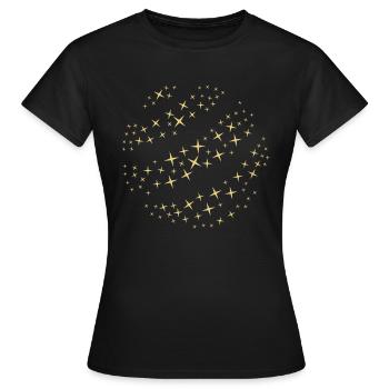 2020 07 01 sphère 3D étoiles 5 - T-shirt Femme - noir - Devant - AI Model Female 172 dark (172cm)