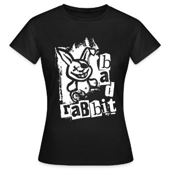 Bad Rabbit - Freches Häschen Kaninchen Hase - Frauen T-Shirt - Schwarz - Vorne - AI Model Female 172 dark (172cm)