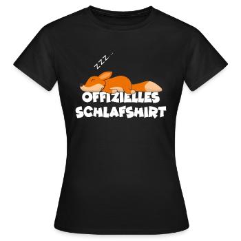 Schlafshirt Fuchs Verschlafen Morgenmuffel Chillen - Frauen T-Shirt - Schwarz - Vorne - AI Model Female 172 dark (172cm)
