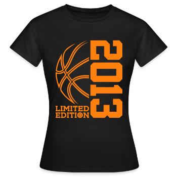 LIMITED EDITION 2013 BASKETBALL 13. GEBURTSTAG - Frauen T-Shirt - Schwarz - Vorne - AI Model Female 172 dark (172cm)