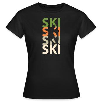 skier - Women's T-Shirt - black - Front - AI Model Female 172 dark (172cm)