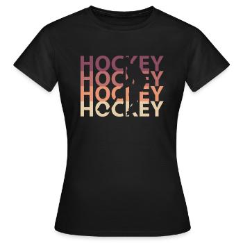 hockey stick - Women's T-Shirt - black - Front - AI Model Female 172 dark (172cm)