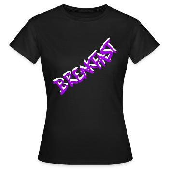 Petit-déjeuner Petit-déjeuner Repas Délicieux Font - T-shirt Femme - noir - Devant - AI Model Female 172 dark (172cm)