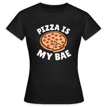 Pizza Humor Schatzi Anti Valentine's Day Gift - Women's T-Shirt - black - Front - AI Model Female 172 dark (172cm)