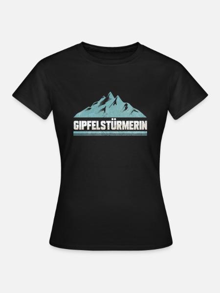 Wandern Wanderer Gipfelstürmerin - Frauen T-Shirt - Schwarz