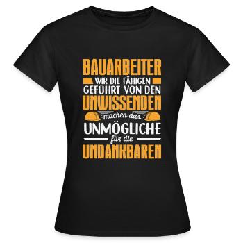 Baustelle Bauarbeiter Baumeister - Frauen T-Shirt - Schwarz - Vorne - AI Model Female 172 dark (172cm)