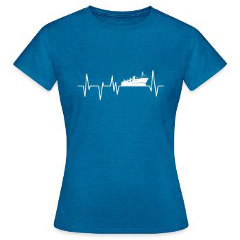 Navire de croisière - T-shirt Femme - bleu saphir antique chiné - Devant - AI Model Female 172 dark (172cm)