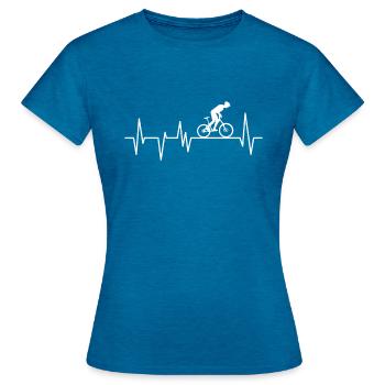 cycling - Women's T-Shirt - antique blue sapphire heather - Front - AI Model Female 172 dark (172cm)