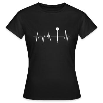 Dartturnier Dart Dartspieler Herzschlag Pfeil - Frauen T-Shirt - Schwarz - Vorne - AI Model Female 172 dark (172cm)