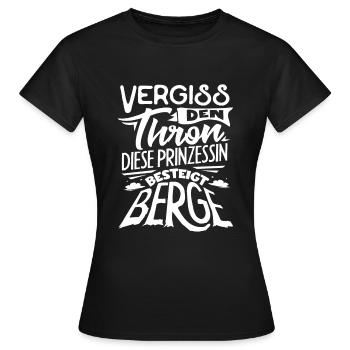 Wandern Spruch Bergsteiger Wanderer Bergsteigen - Frauen T-Shirt - Schwarz - Vorne - AI Model Female 172 dark (172cm)
