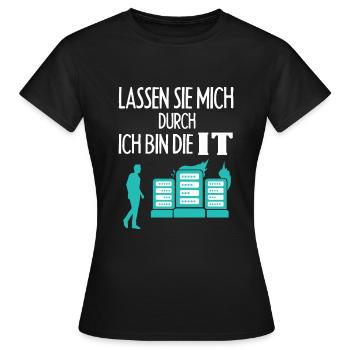 Programming computer scientist computer - Women's T-Shirt - black - Front - AI Model Female 172 dark (172cm)