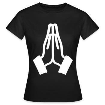 Beten Hände Icon - Frauen T-Shirt - Schwarz - Vorne - AI Model Female 172 dark (172cm)
