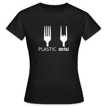 Gabeln Geschenk Plastik Heavy Metal Lustig Rock - Frauen T-Shirt - Schwarz - Vorne - AI Model Female 172 dark (172cm)