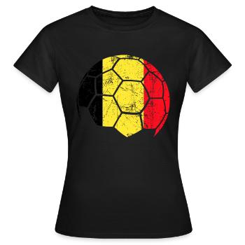 Belgium Soccer Ball Fußball - Frauen T-Shirt - Schwarz - Vorne - AI Model Female 172 dark (172cm)